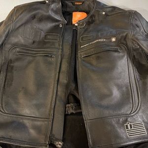 Mens black XL Icon heavy leather jacket